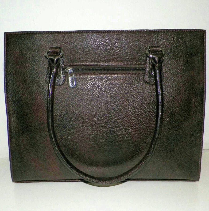 100% Genuine Buffalo Leather Elegant Formal Everyday Handbag - Champagne Brown