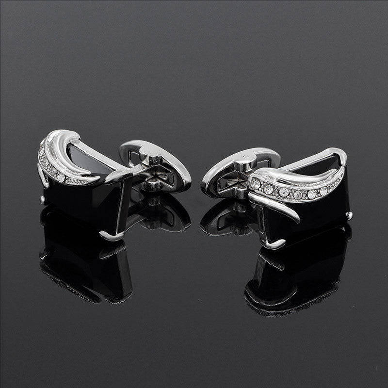 Austria Crystal Cuff Links - Black