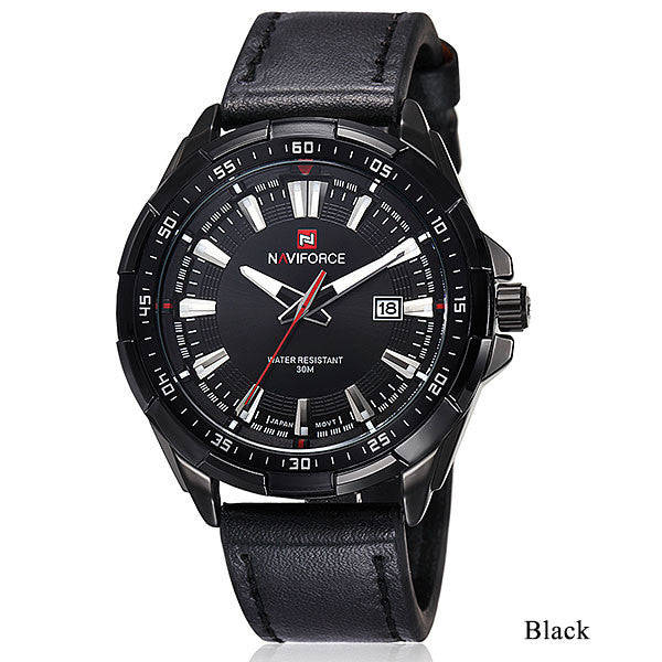 Men's Sport Casual Naviforce Watch - Black