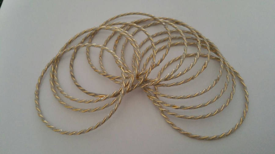 Indian Theme Bangle Set Glitter 12 pc - 4 x 8 (medium)