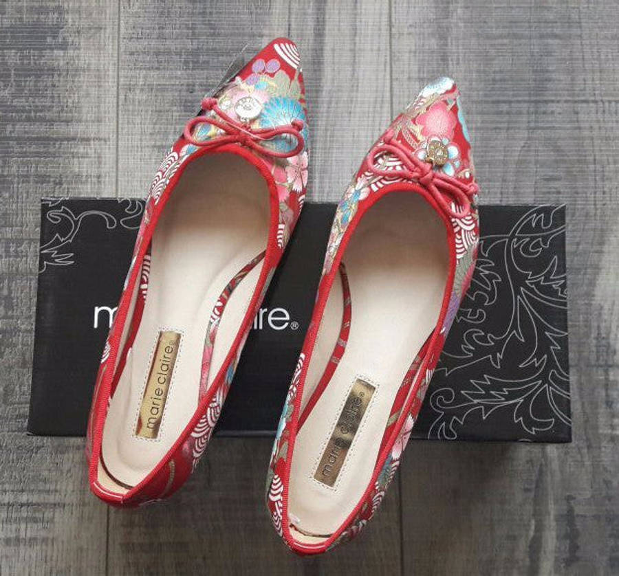 Marie Claire Floral Fashion Pump - Red - 6