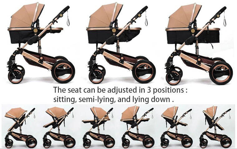FREE Delivery - Baby Pram Stroller - 3 Function Foldable Baby Pram with Car Seat- mint green