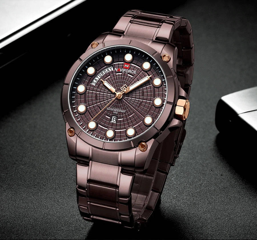Men's Naviforce Stainless Steel Watch (9152) - Brown