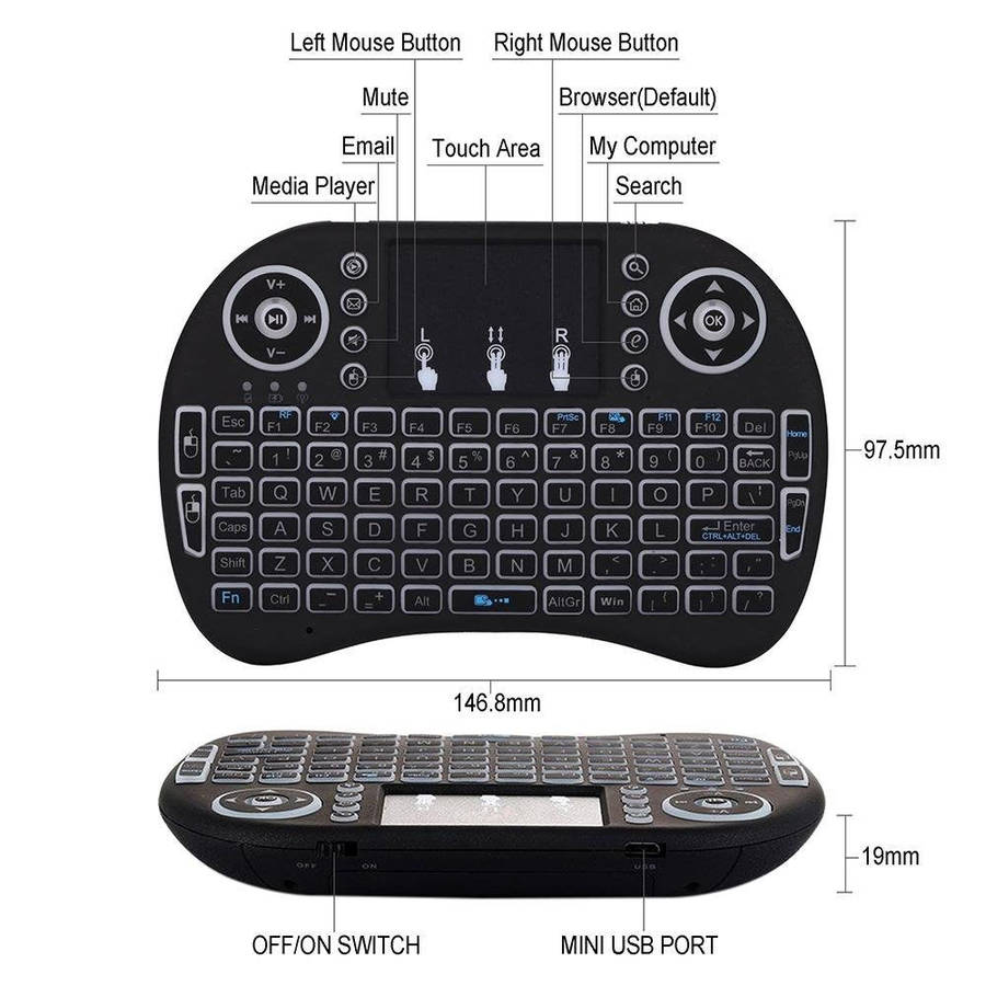 Mini Wireless BackLit Keyboard