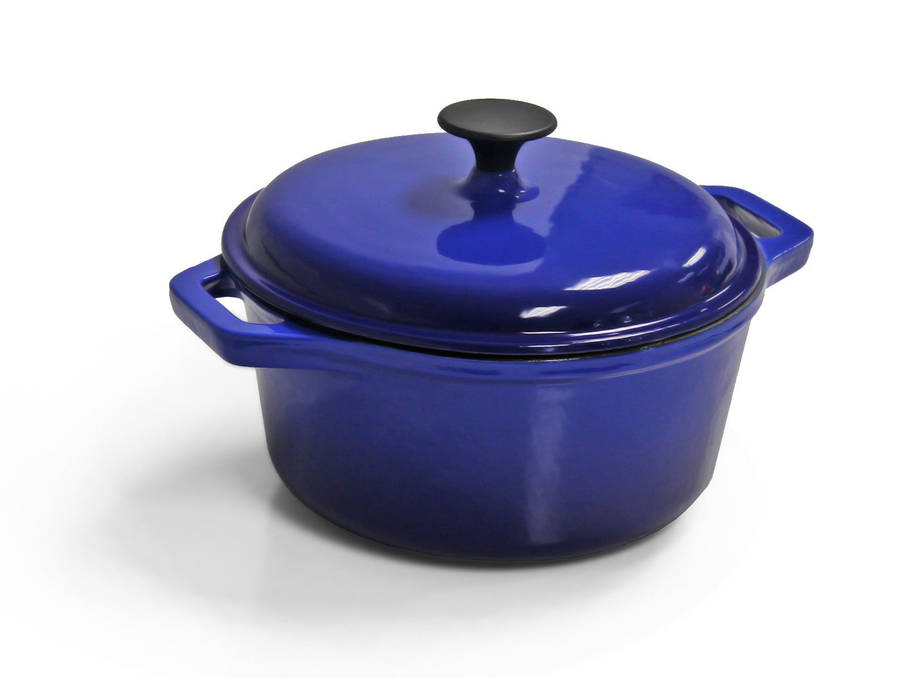 Cast Iron Single FL Med Casserole - Blue