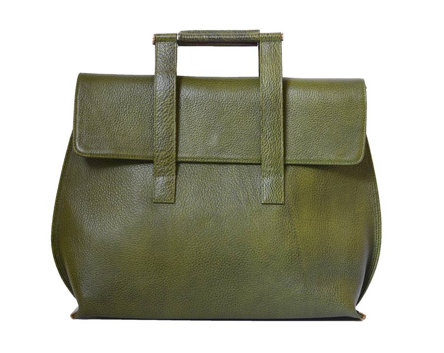 LADIES LEATHER MINI BRIEFCASE - Green