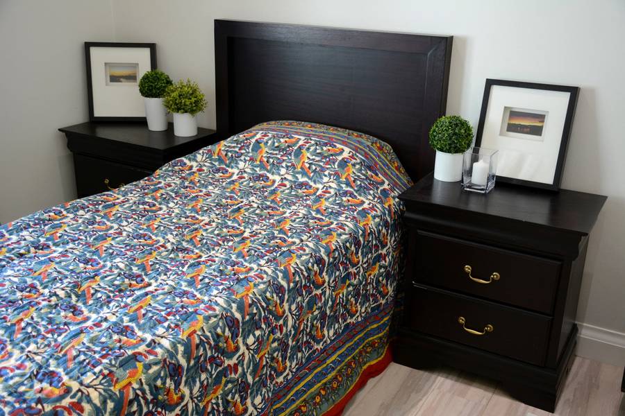BIRDS OF A FOREST COTTON DUVET/BEDCOVER - QUEEN 250x220cm