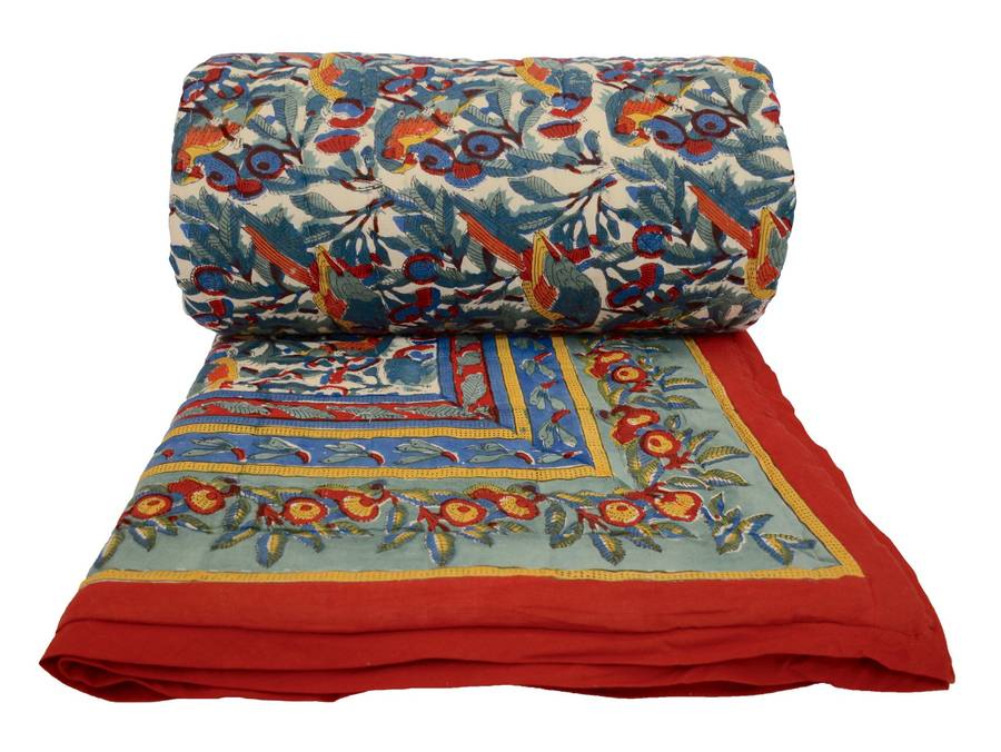 BIRDS OF A FOREST COTTON DUVET/BEDCOVER - QUEEN 250x220cm