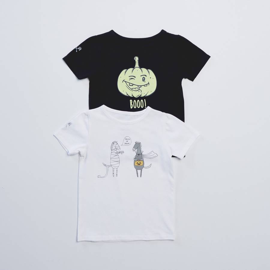 Trick and Boo Tees - 3-4 Years / Black/White
