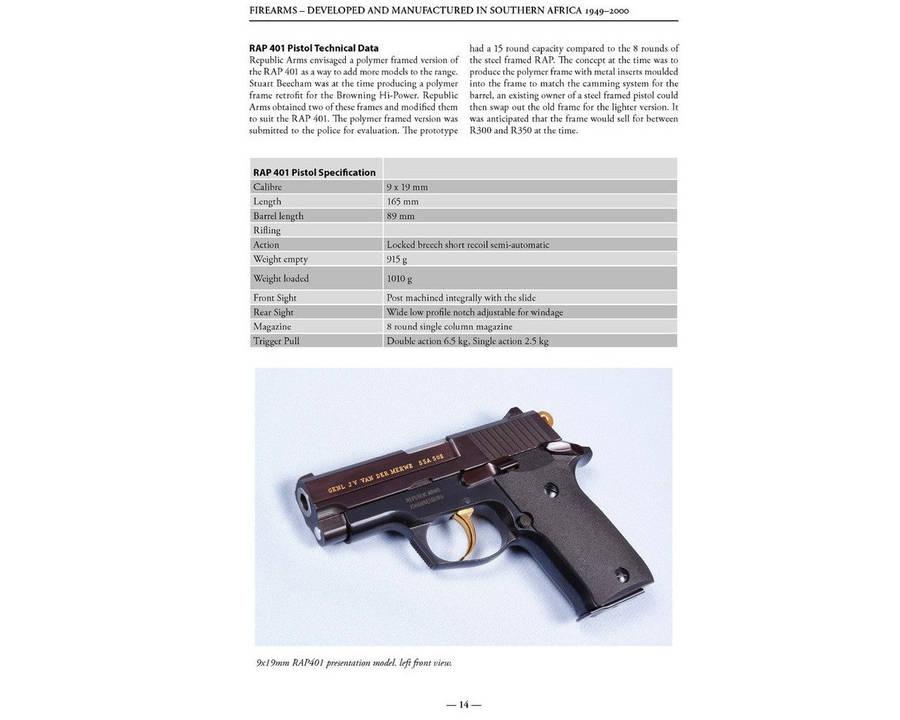 Book: Firearms Developed & Manufactured in Southern Africa 1949-2000 ... - 2nd Impression April 2017