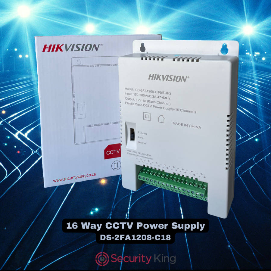 Hikvision 12 Volts 16 Channel CCTV Power Supply - DS-2FA1208-C16 (EUR)