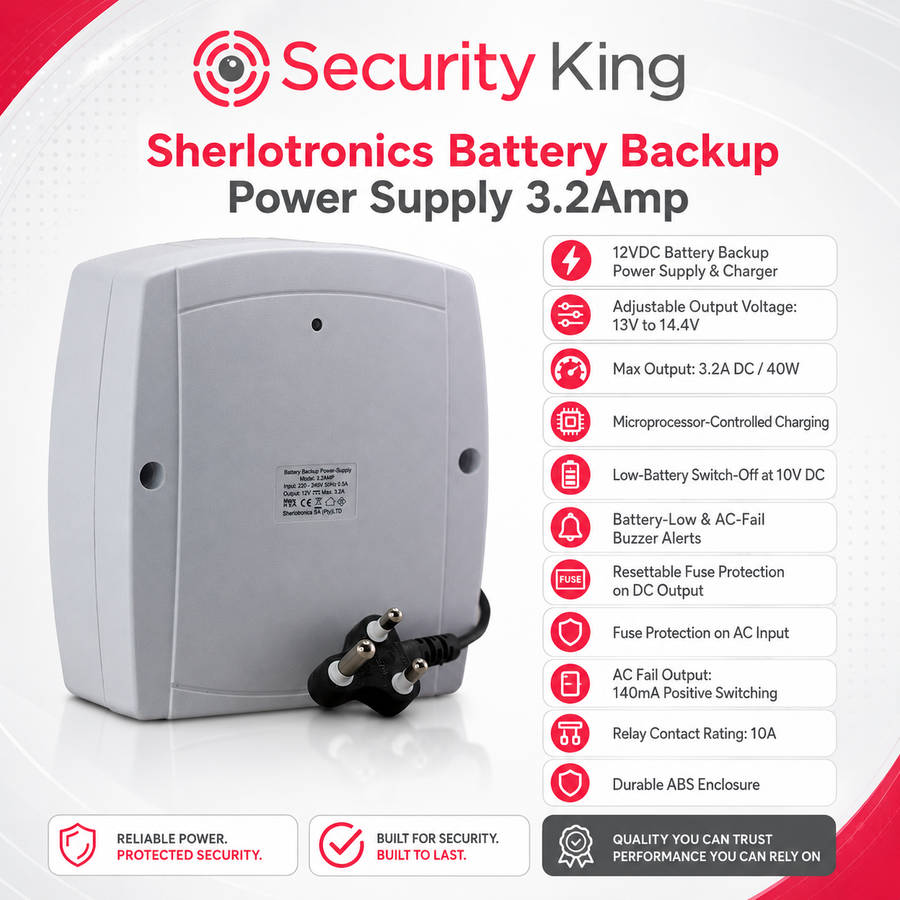 Sherlotronics Battery Backup Power Supply 3.2AMP