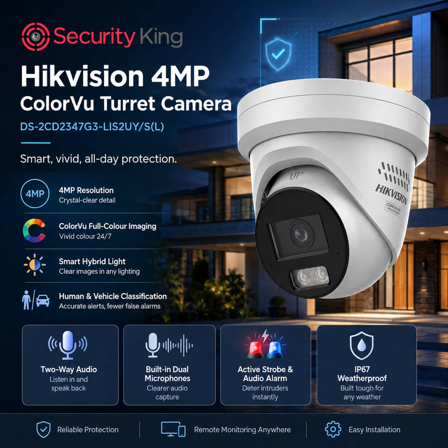 Hikvision 4 MP Smart Hybrid Light with ColorVu Fixed Turret Network Camera