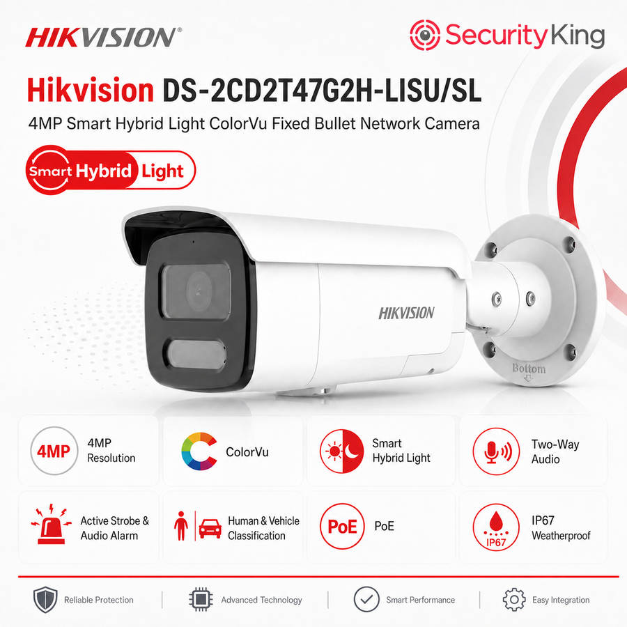 Hikvision 4 MP Smart Hybrid Light with ColorVu Fixed Bullet Network Camera