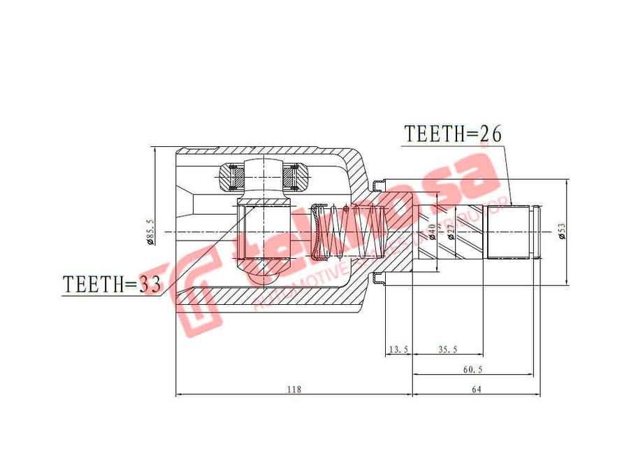 INNER CV JOINT - RN4024 (TEKNOSA)