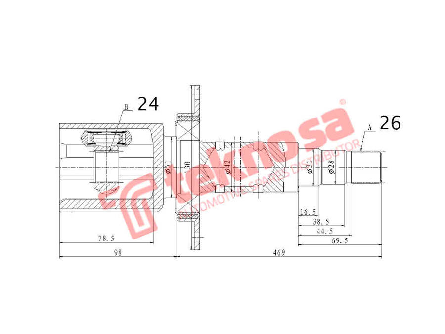 INNER CV JOINT - VO4033 (TEKNOSA)