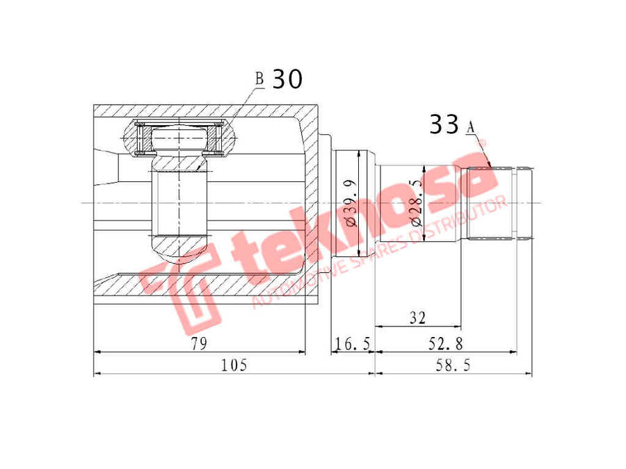 INNER CV JOINT - VW4046 (TEKNOSA)