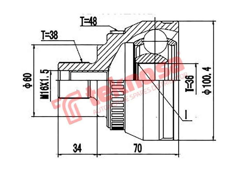 OUTER CV JOINT - AD5713A (TEKNOSA)
