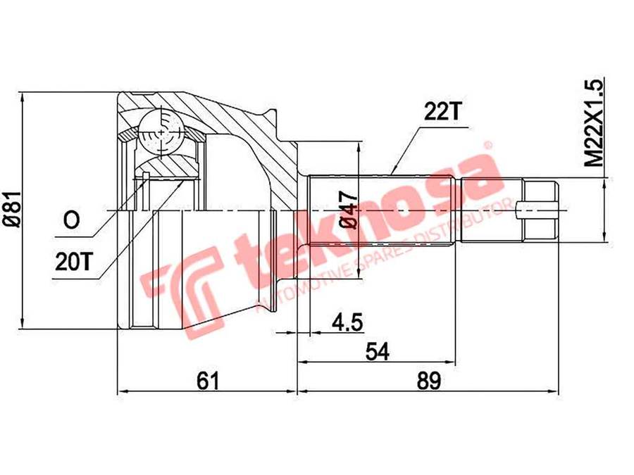 OUTER CV JOINT - FI7018 (TEKNOSA)