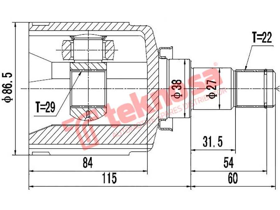 INNER CV JOINT - GM4001 (TEKNOSA)