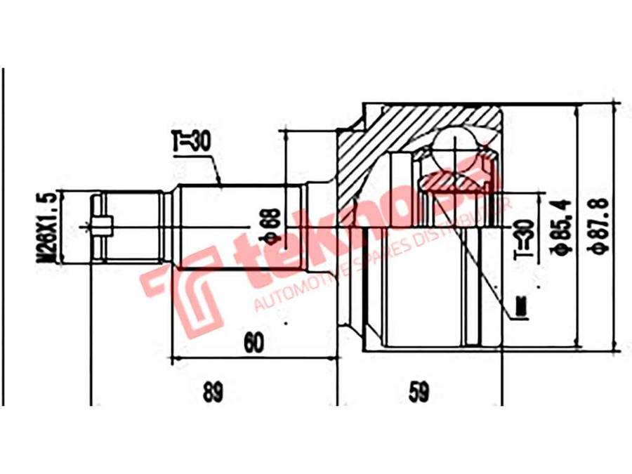 OUTER CV JOINT - HO3011 (TEKNOSA)