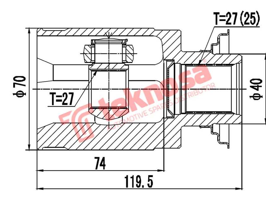 INNER CV JOINT - HO4006 (TEKNOSA)