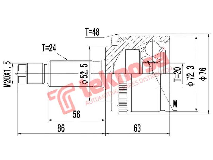 OUTER CV JOINT - HY3008A (TEKNOSA)