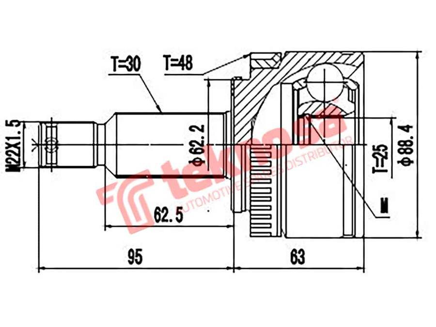 OUTER CV JOINT - HY3013A (TEKNOSA)