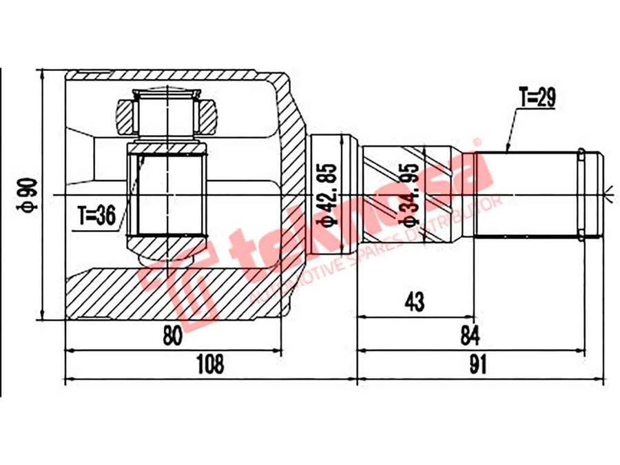 INNER CV JOINT - JE4003 (TEKNOSA)