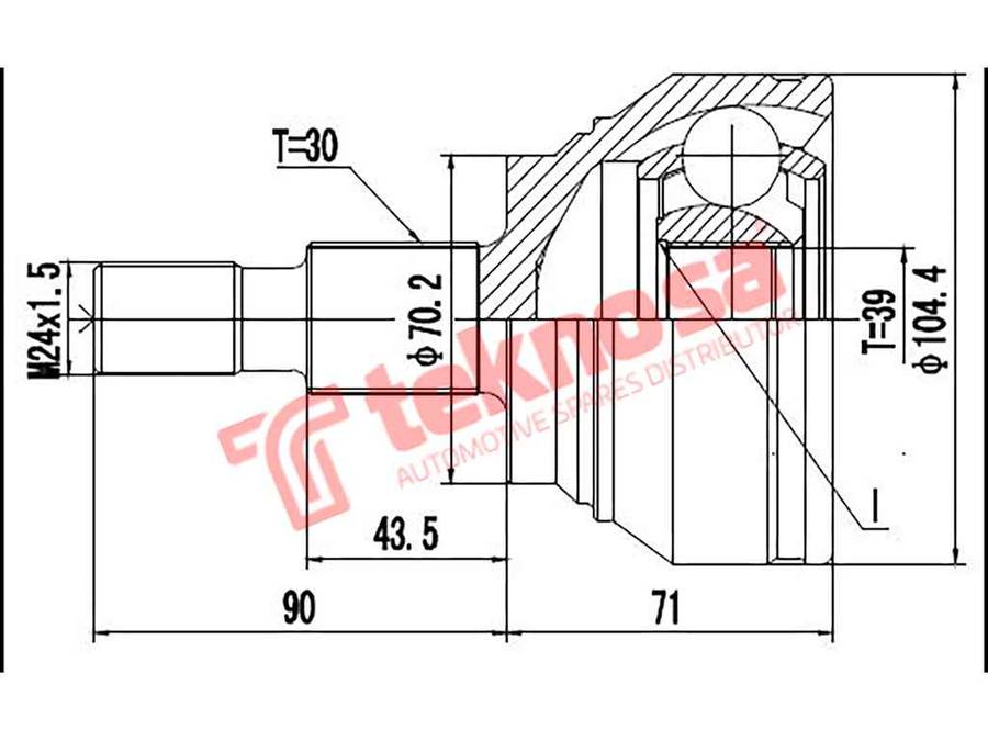 OUTER CV JOINT - ME3004 (TEKNOSA)