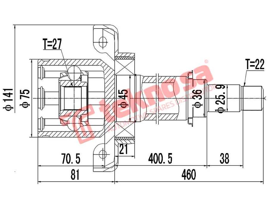 INNER CV JOINT - ME4006 (TEKNOSA)