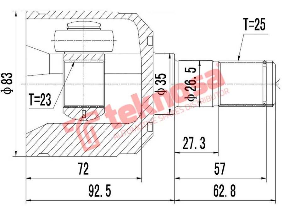 INNER CV JOINT - MI6413 (TEKNOSA)
