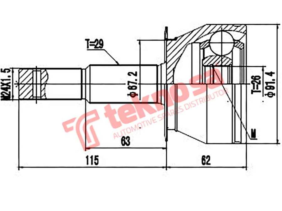 OUTER CV JOINT - NI3005 (TEKNOSA)