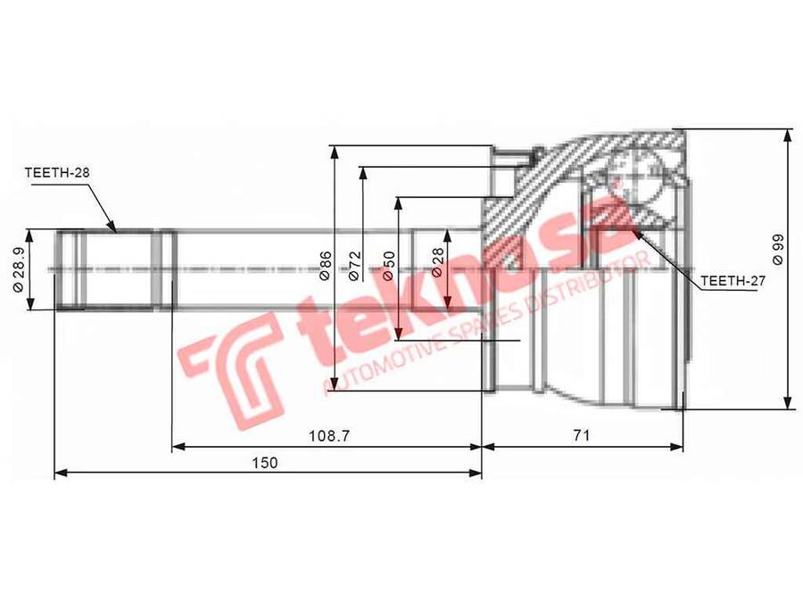 OUTER CV JOINT - NI5952 (TEKNOSA)