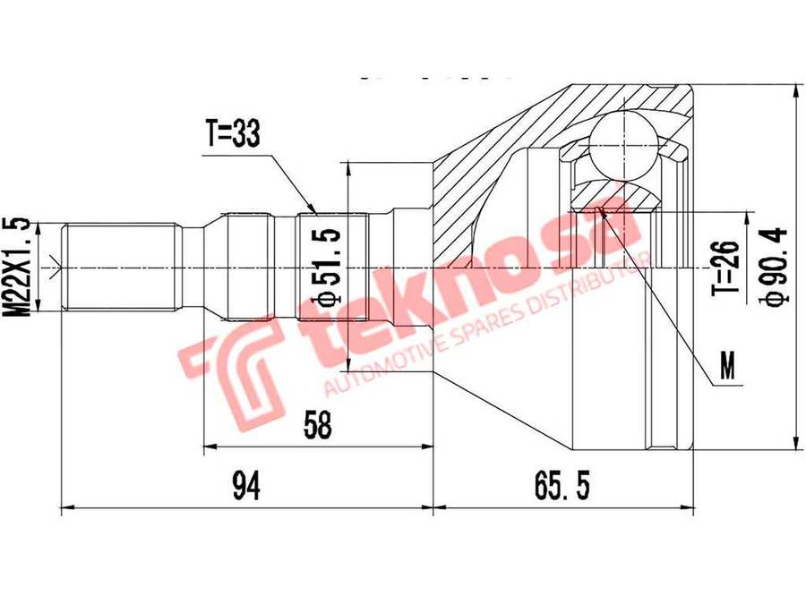 OUTER CV JOINT - OP3001 (TEKNOSA)