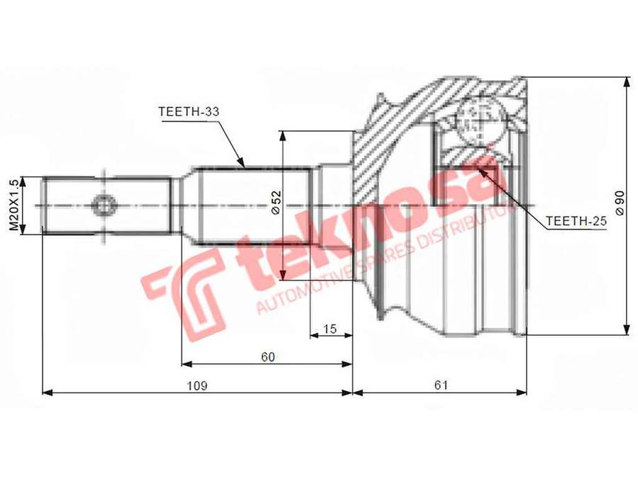 OUTER CV JOINT - OP5912 (TEKNOSA)