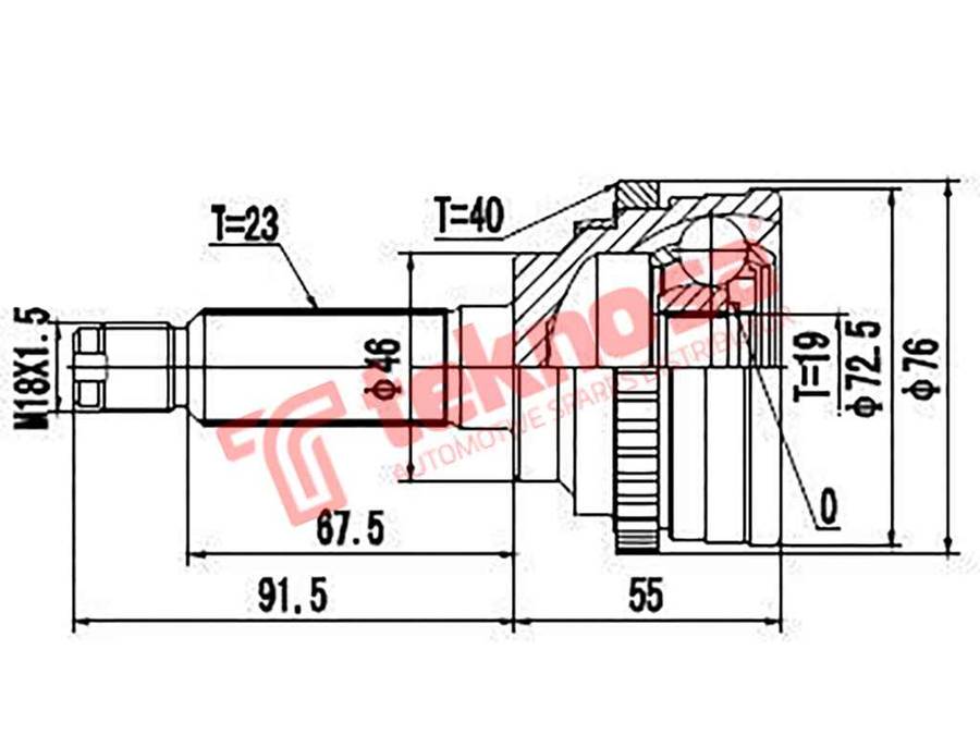 OUTER CV JOINT - OP5920A (TEKNOSA)