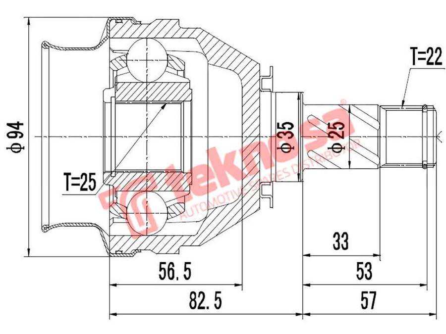 INNER CV JOINT - OP6622 (TEKNOSA)