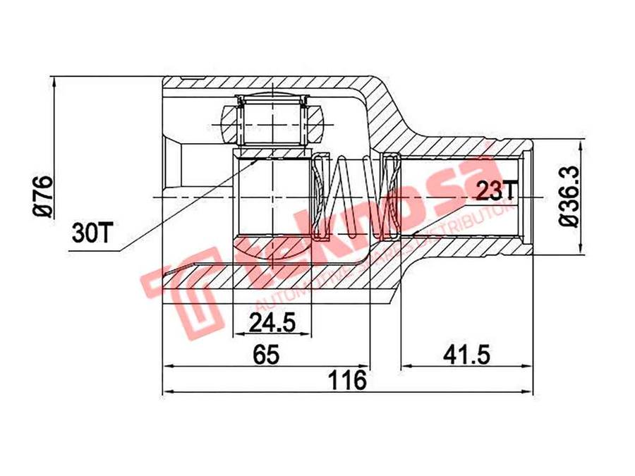 TEKNOSA FRONT LEFT - RIGHT INNER CV JOINT For RENAULT CLIO [2] 1.6I (K7M 744)(*V 66KW) 98-07