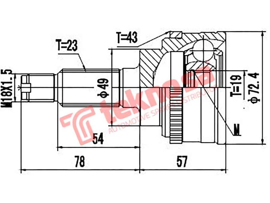 OUTER CV JOINT - SK3002A (TEKNOSA)