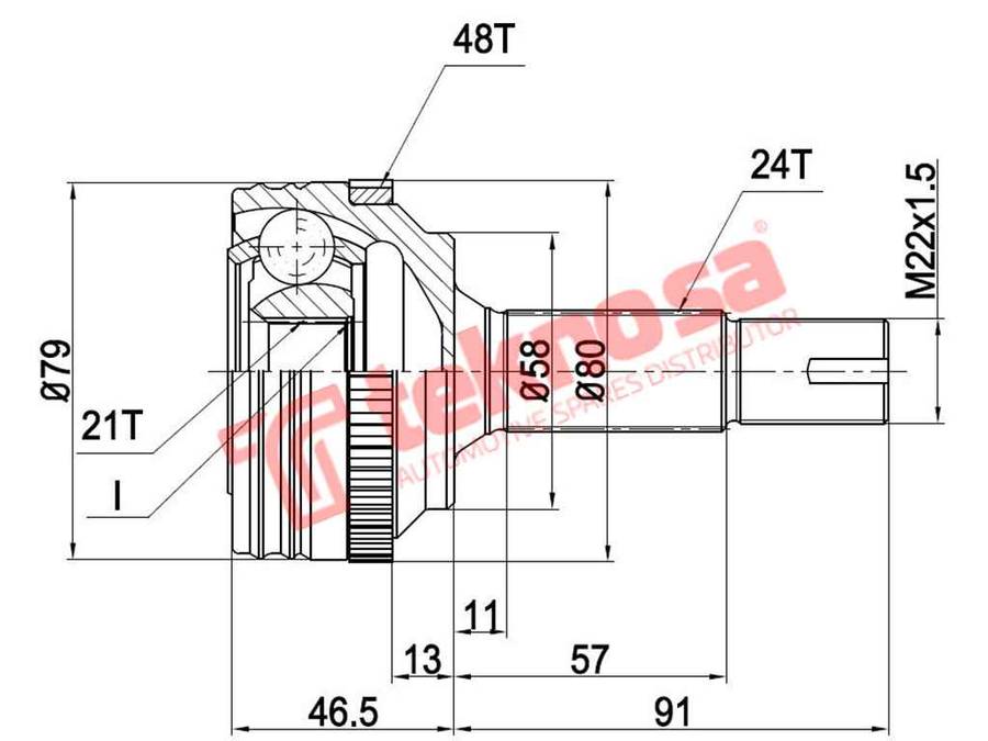 Outer Cv Joint - To5732 (Teknosa)