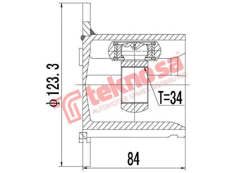 TEKNOSA FRONT LEFT - RIGHT INNER CV JOINT For AUDI A4 [3] 2.0 TDI (BRD)(16V 125KW) 06-08