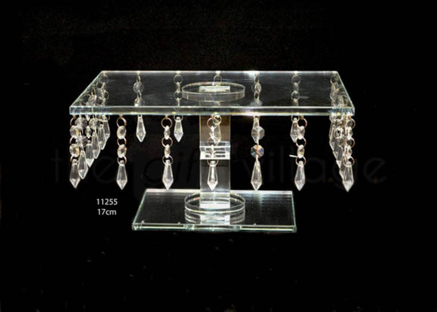 Cake Stand A : Crystal Square Shape Height 17cm - 11255