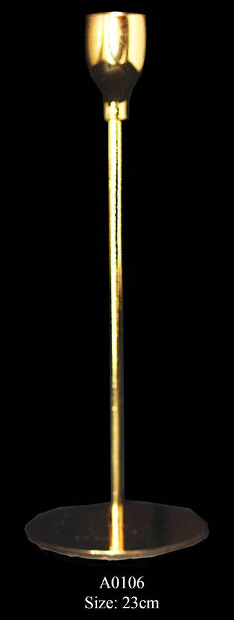 Gold Single Candle Stick For Decoration 23cm - A0106