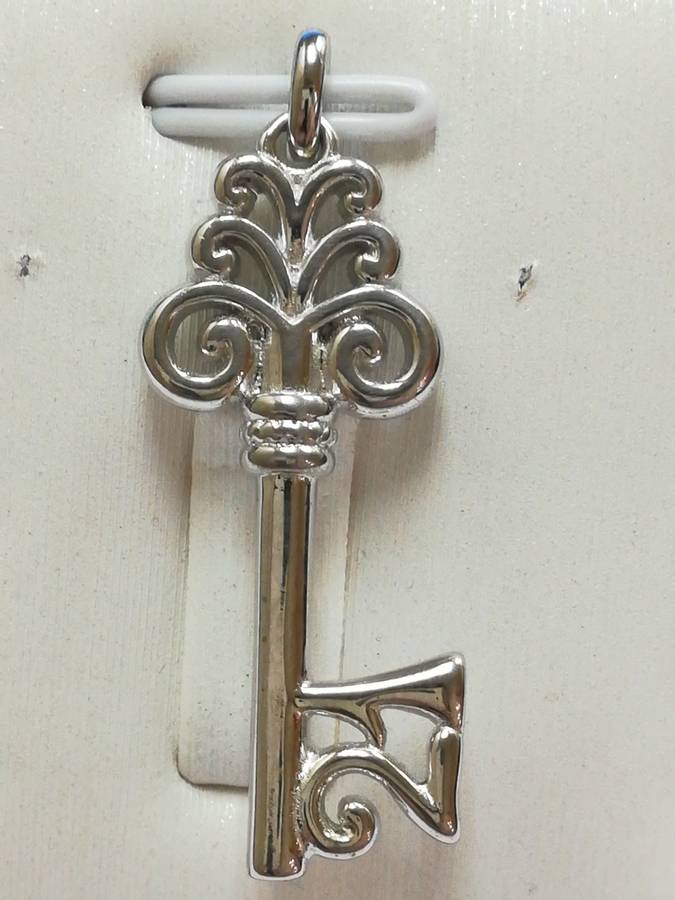 Sterling Silver 21st key pendant