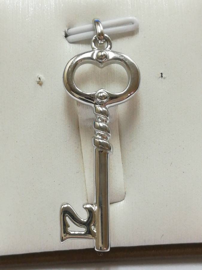 Silver 21st key pendant