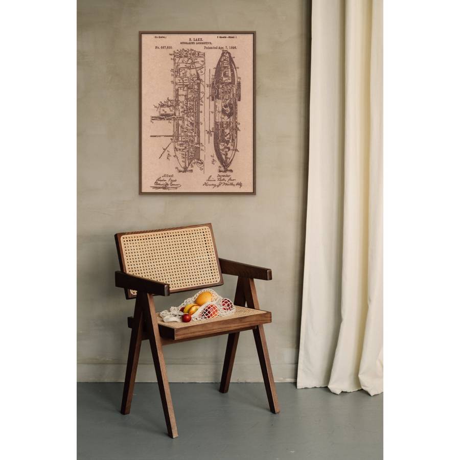 Vintage Patent Sketch Style Submarine - Unframed