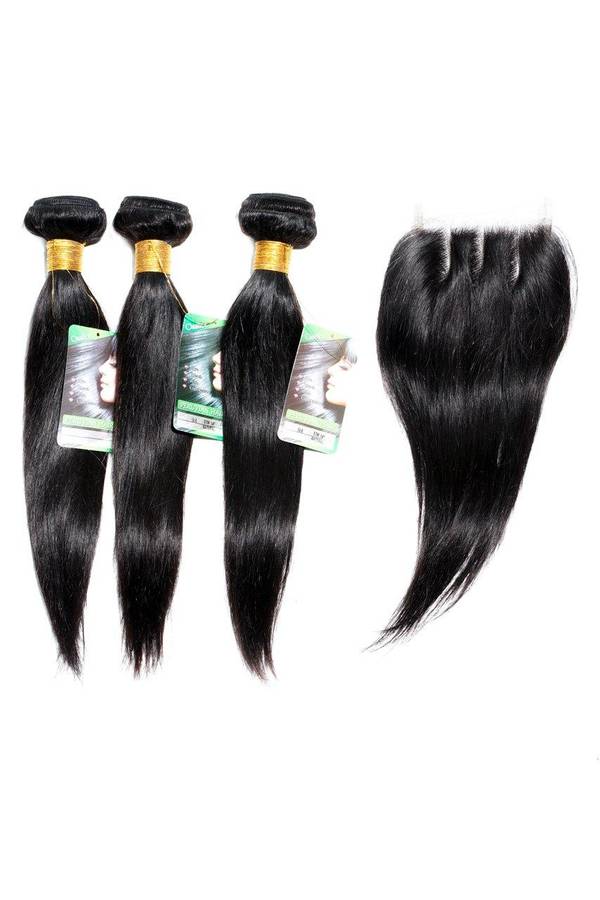 14" Peruvian 9A Bundles X 3 & 10" Closure Combo