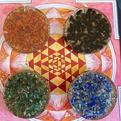 Flower of Life Orgone Pendants - Lapis Lazuli