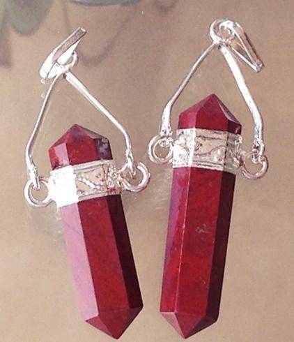 Red Jasper Double Terminated Pendant - 30mm to 45mm